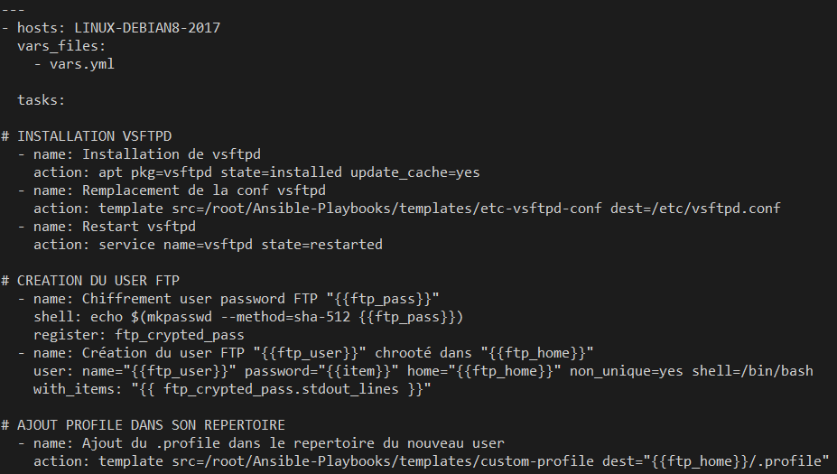Playbook Ansible VSFTPD